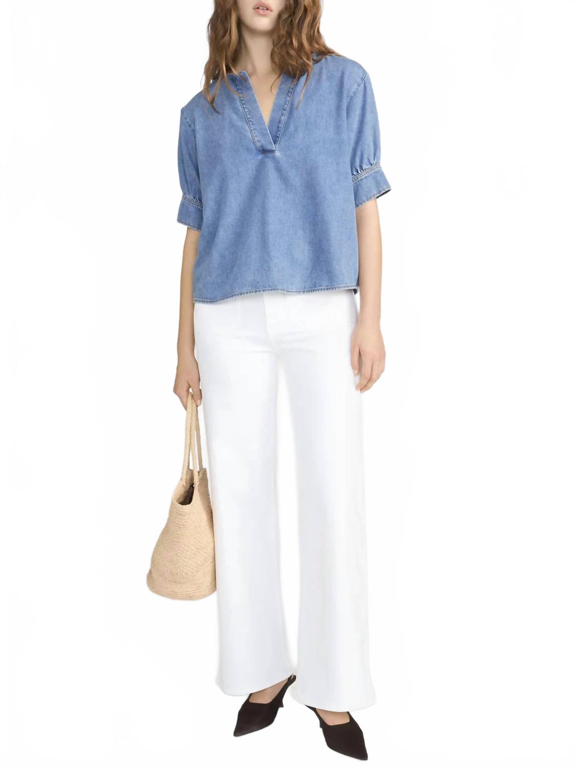 Le Slim Palazzo Modernist Pocket Pants In White