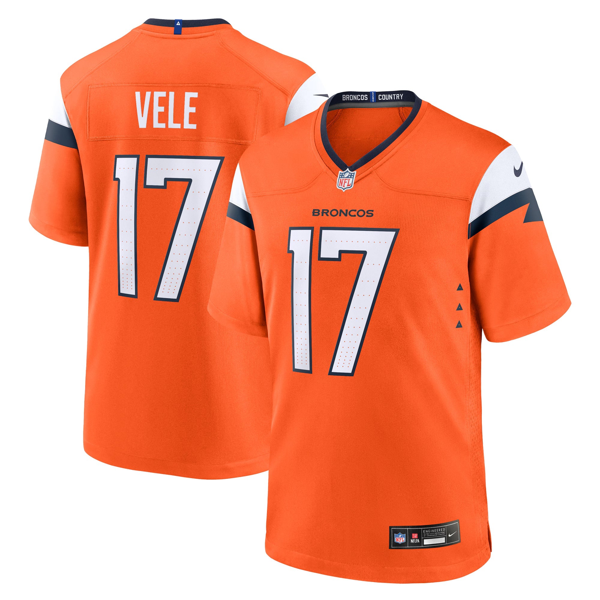 Denver Broncos Devaughn Vele Orange Team Game Jersey