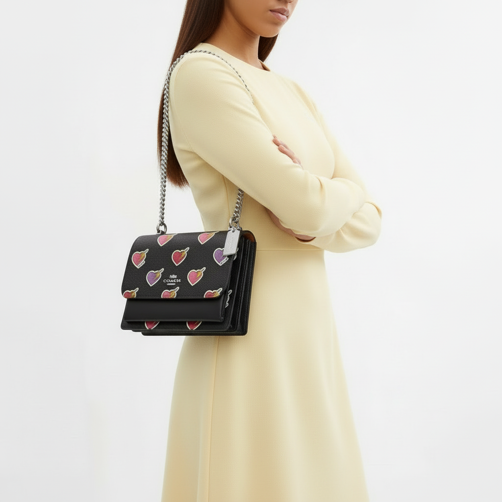 NWT Coach Klare Crossbody Bag with Heart bolt Print