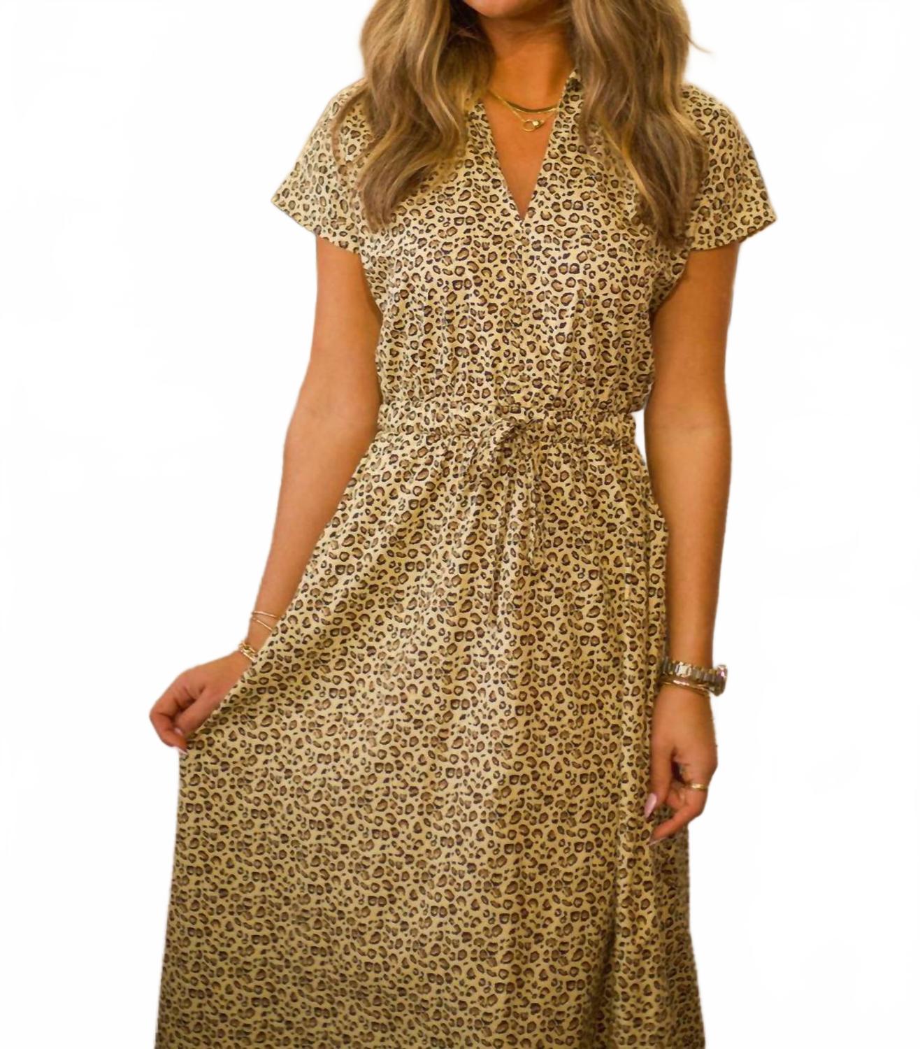 Open Back Maxi Dress In Leopard