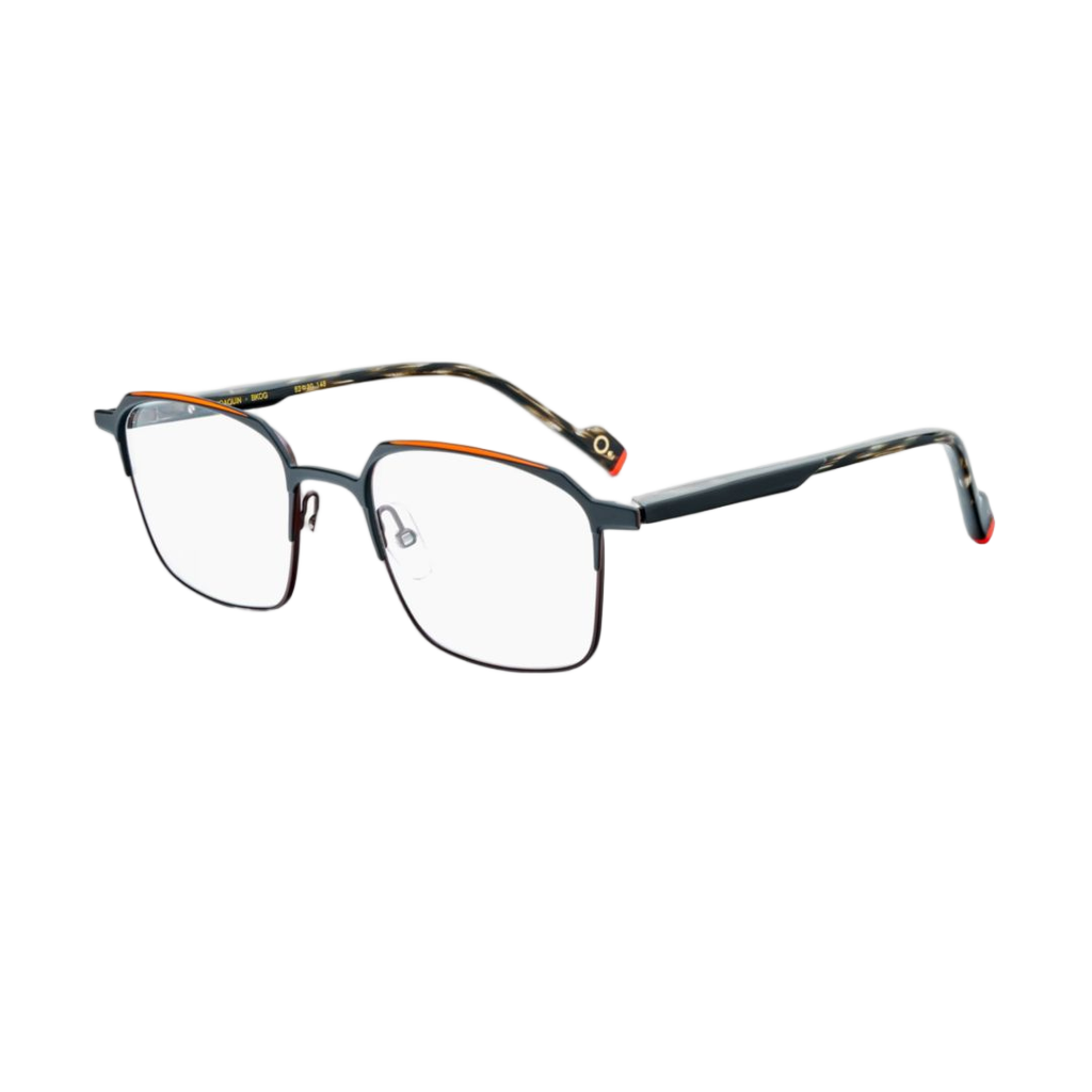 Joaquin Geometric Square Eyeglasses with Tortoiseshell Accents