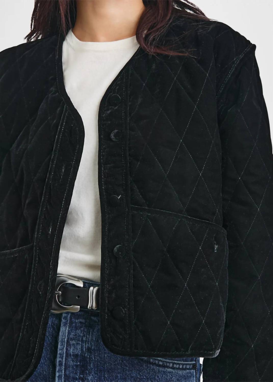 Kiko Boxy Fit Jacket In Black Velvet