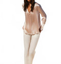 Daria French Cuff Silk Blouse In Rosewater