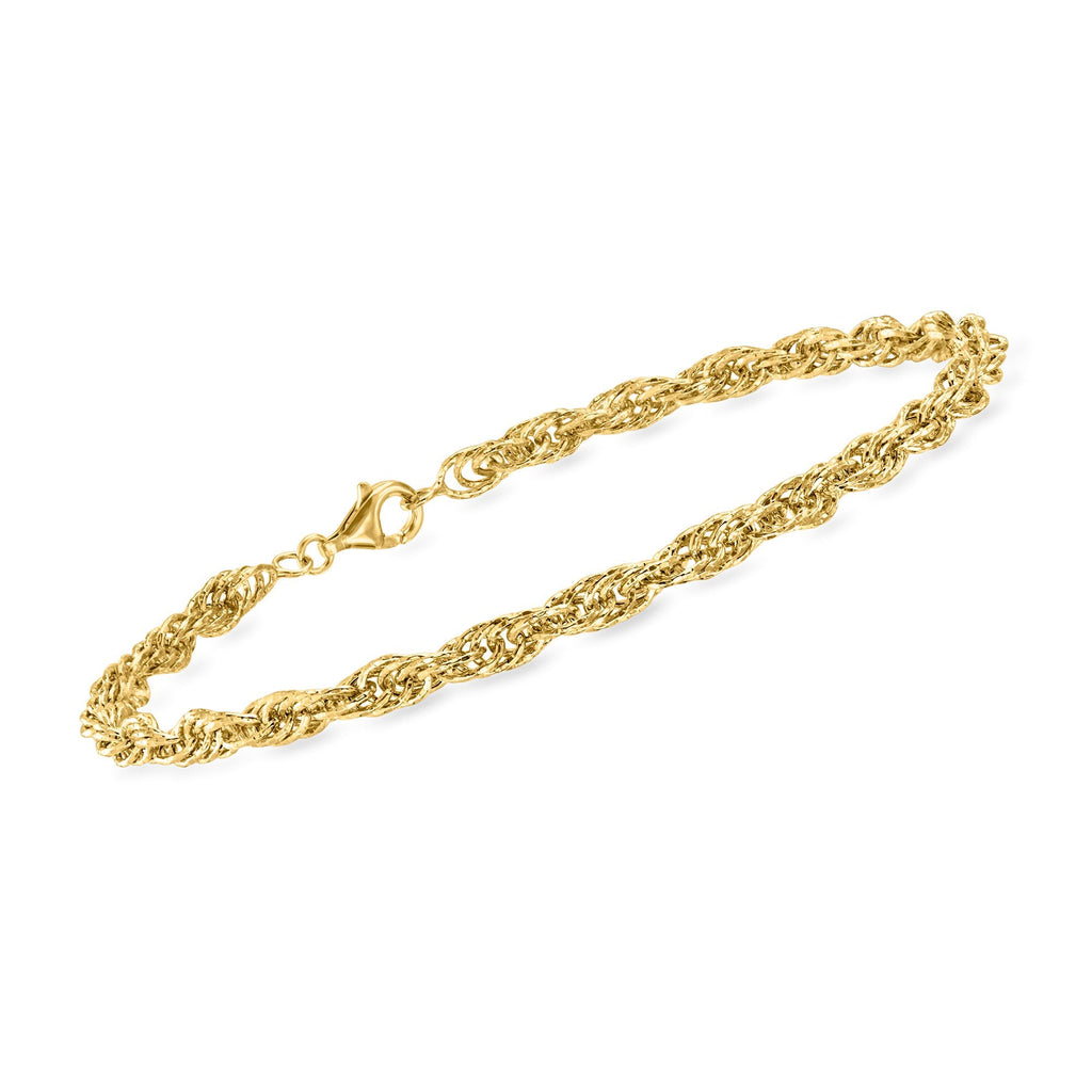 Ross-Simons 18kt Gold Over Sterling Singapore-Chain Anklet