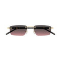 Rimless Rectangular Sunglasses With Gradient Lenses And Gold Accents