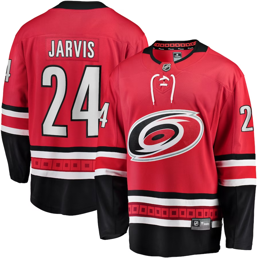 Men's Carolina Hurricanes Seth Jarvis #24 Red Player Game jersey