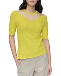 DKNY Sheer Neck Top