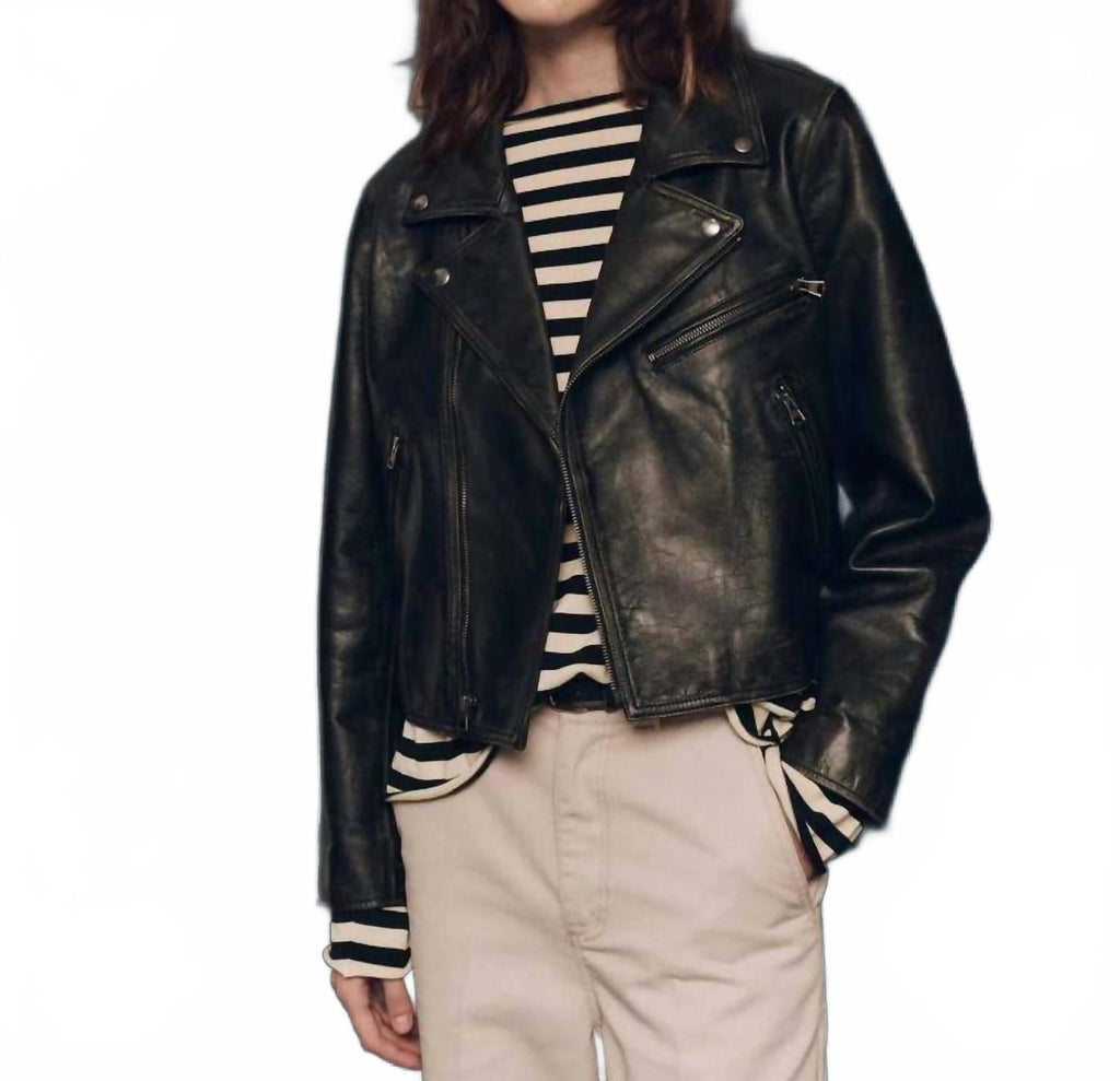 Perfect Leather Jacket In Worn Black