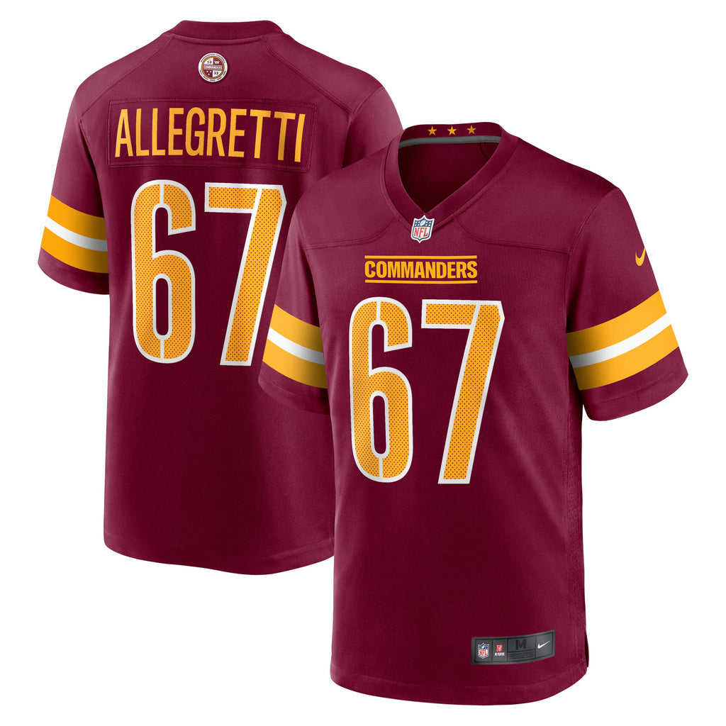 Washington Commanders Nick Allegretti Burgundy Game Jersey