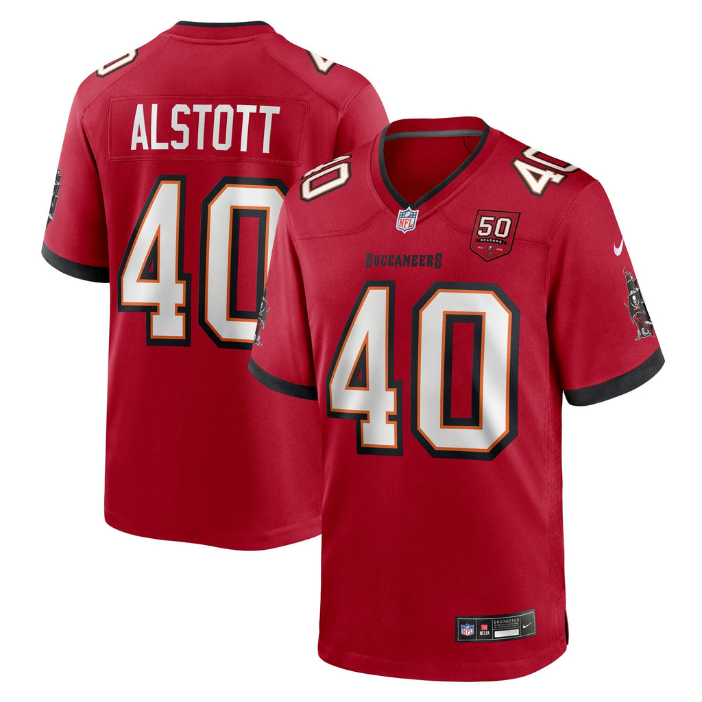 Tampa Bay Buccaneers Mike Alstott Red 50th Season Team Game Jersey