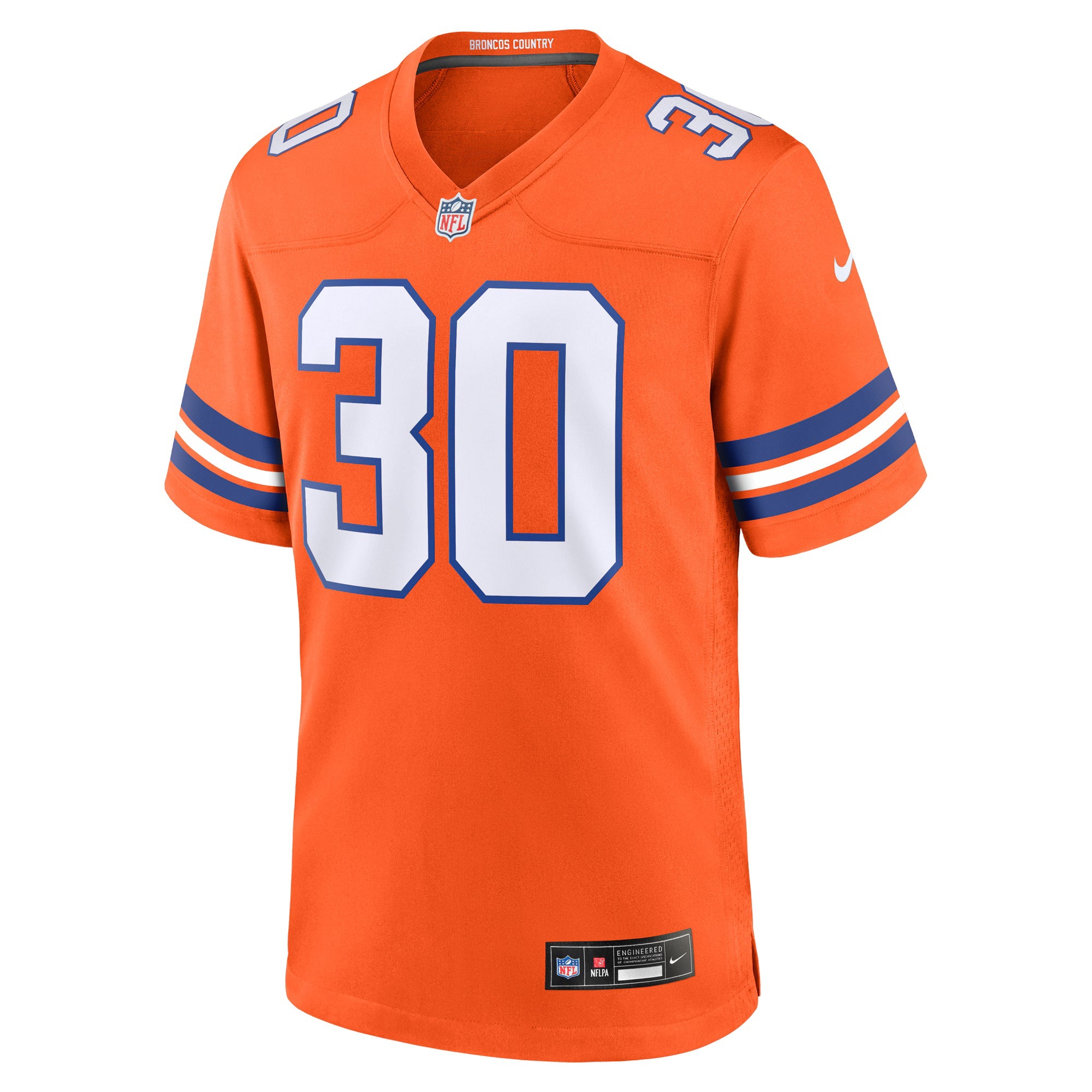 Denver Broncos Terrell Davis Orange Retired Player Alternate Game Jersey