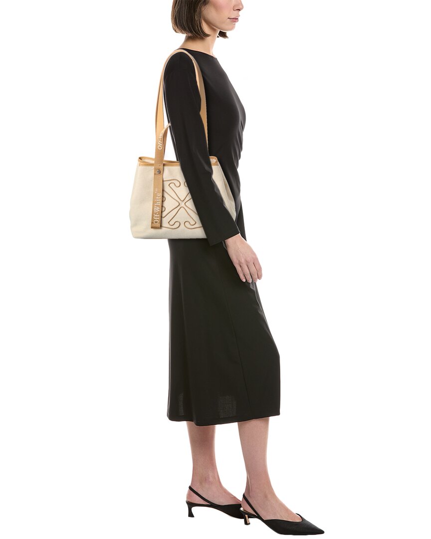 Off-White East West Small Canvas & Leather Tote