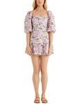 Rumer Lilac Floral Linen Mini Dress