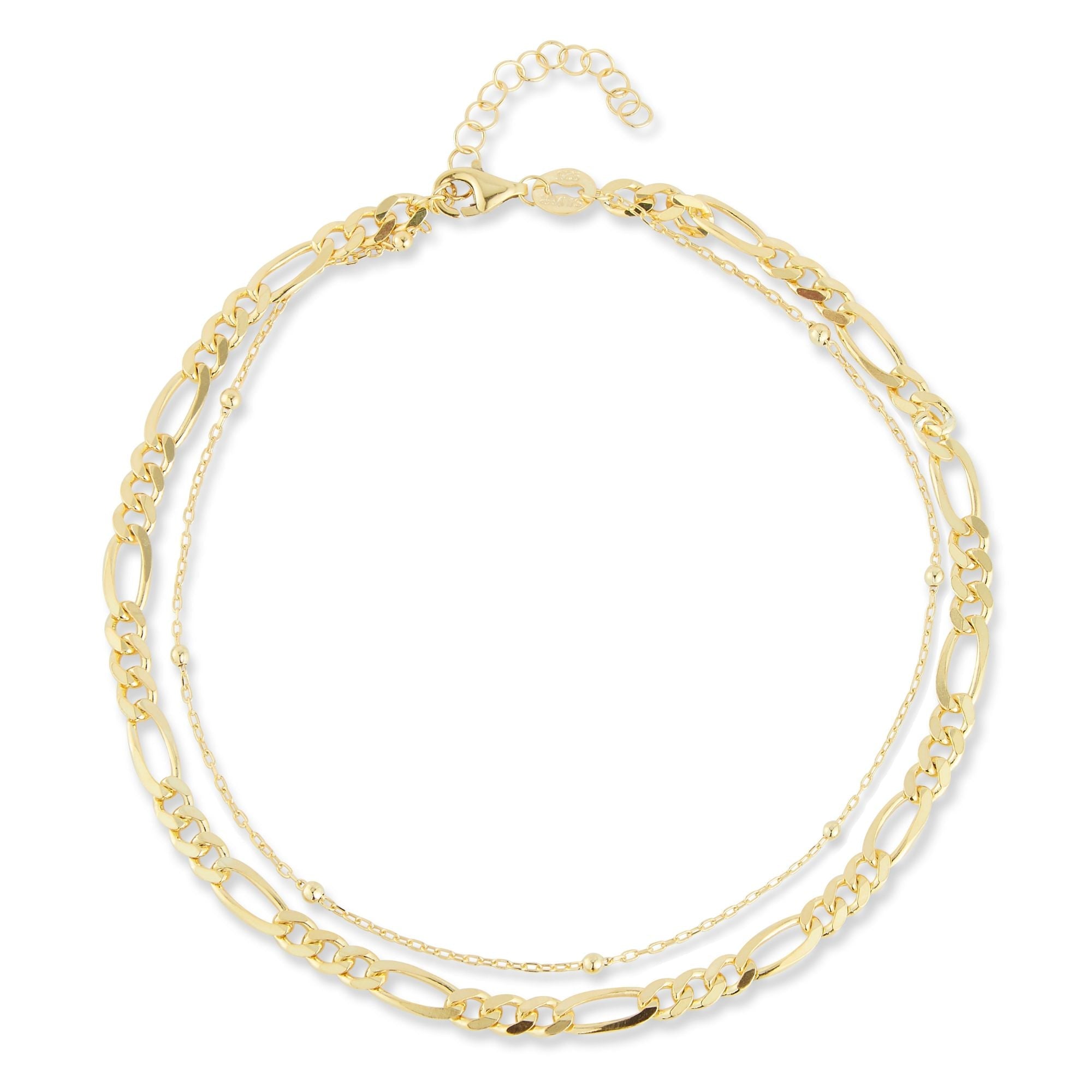 Sterling Silver Double Layered Anklet