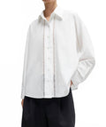 Lace Button Down Shirt In White
