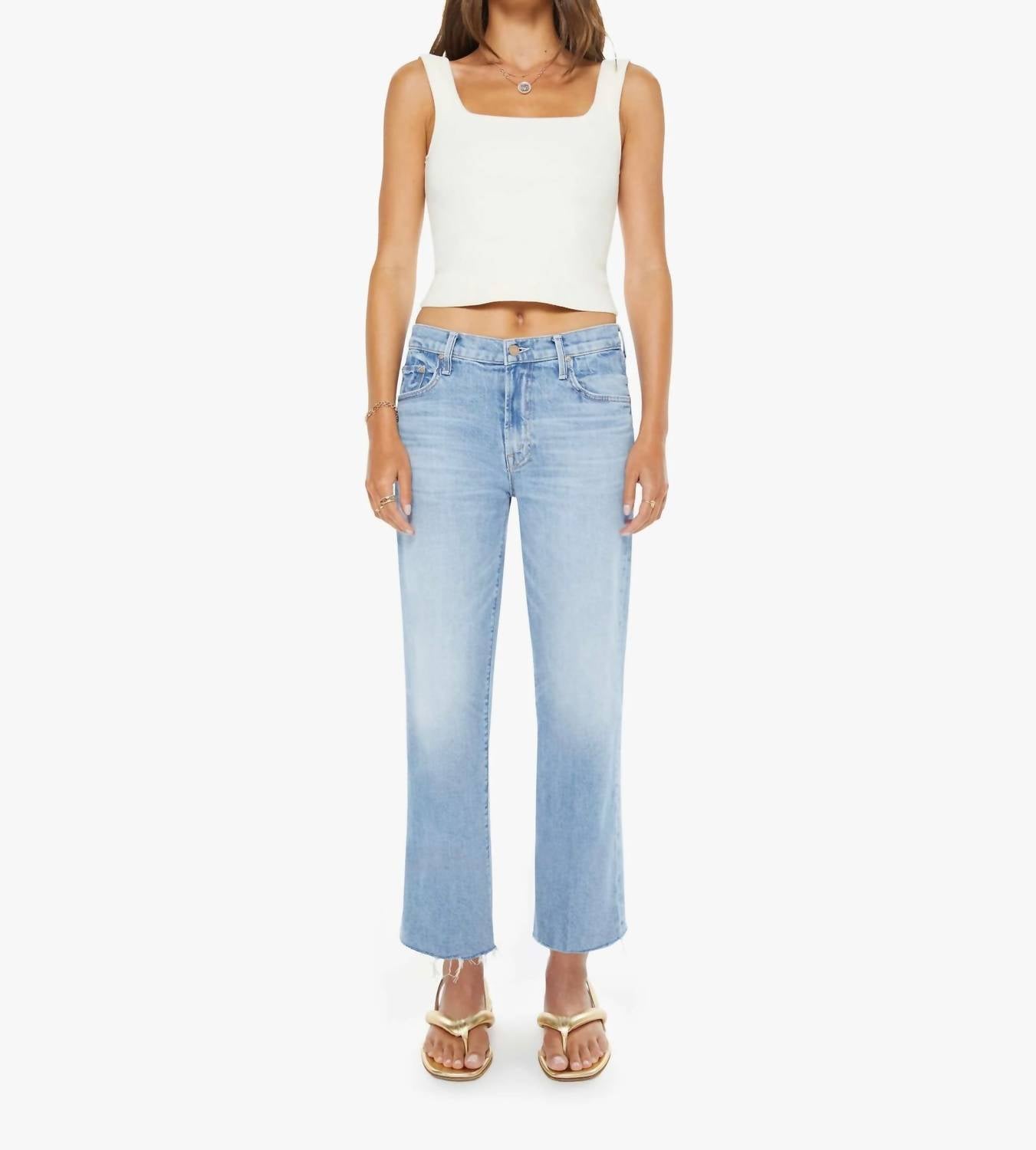 Mid Rise Rambler Zip Ankle Fray Jeans In Comeback Kid