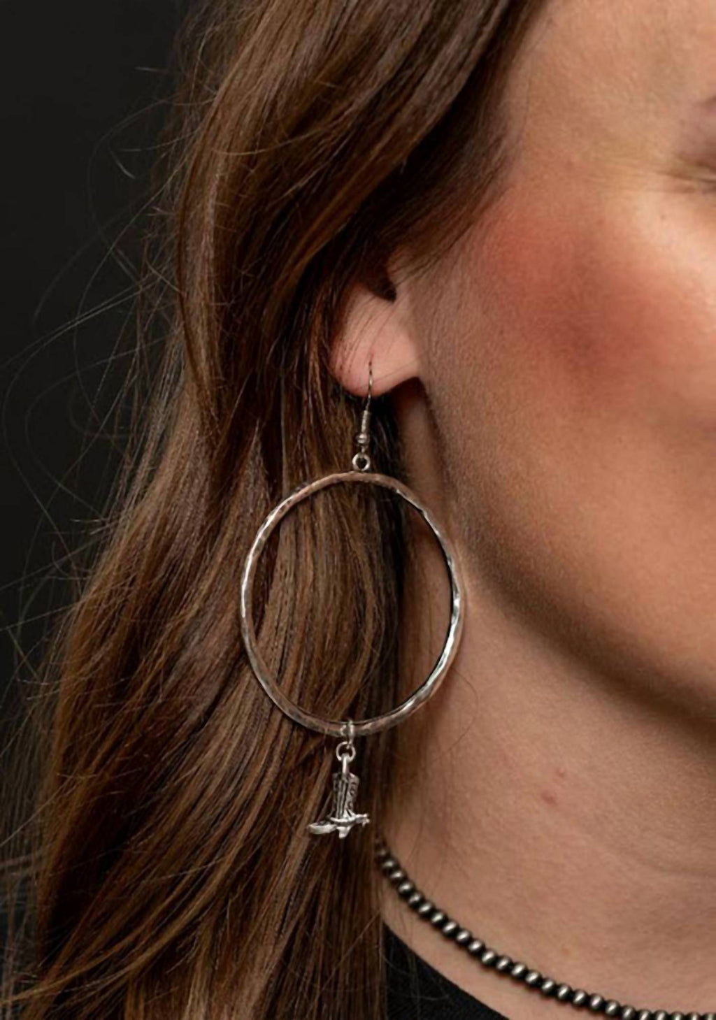 Women's Hammered Earring In Silver
