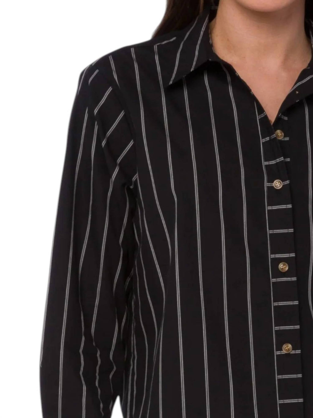 Jessa Stripe Shirt In Black