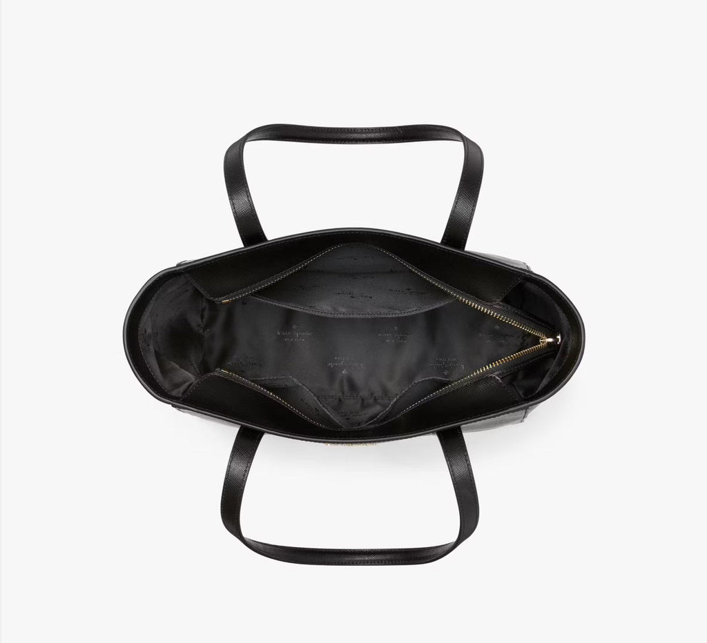 NWT Kate Spade Leather Staci Medium Tote In Black