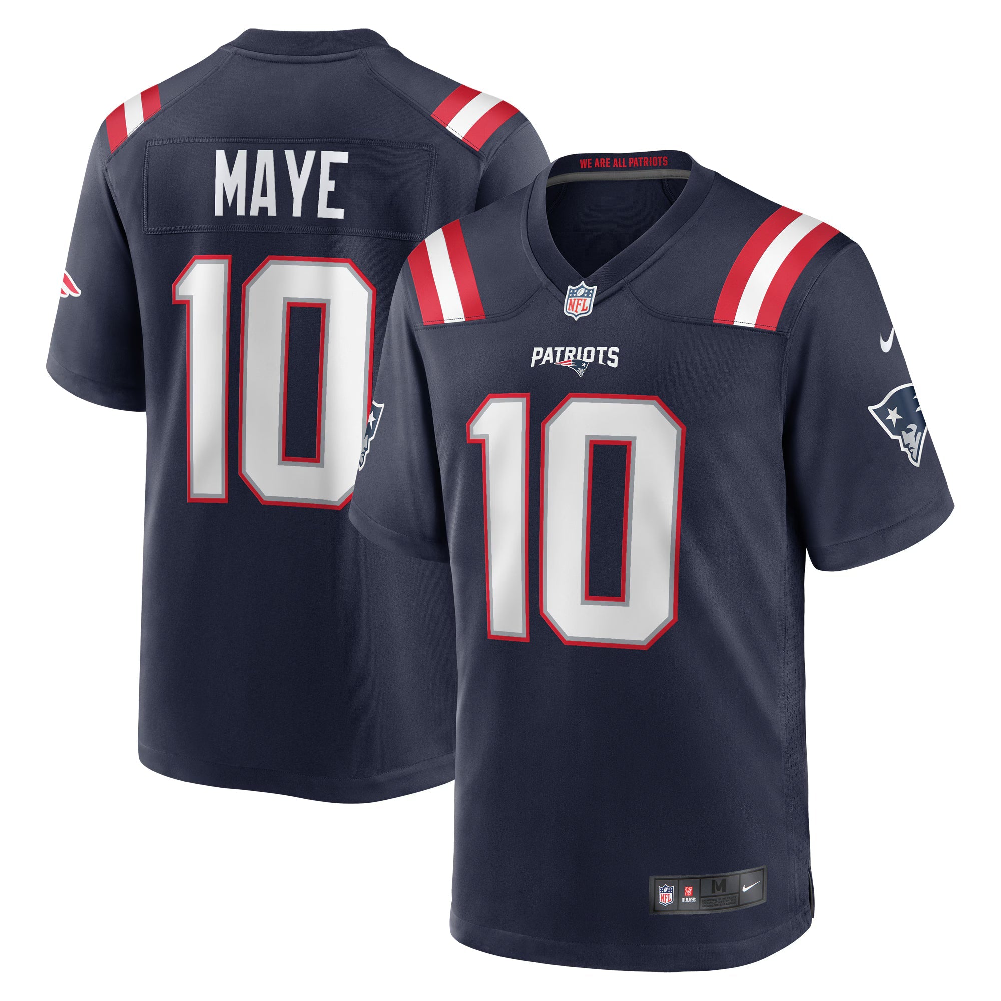 New England Patriots Drake Maye Navy Player Game Jersey
