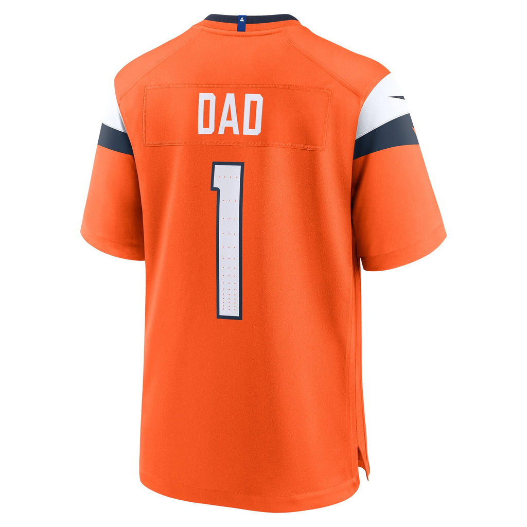 Denver Broncos Orange #1 Dad Game Jersey