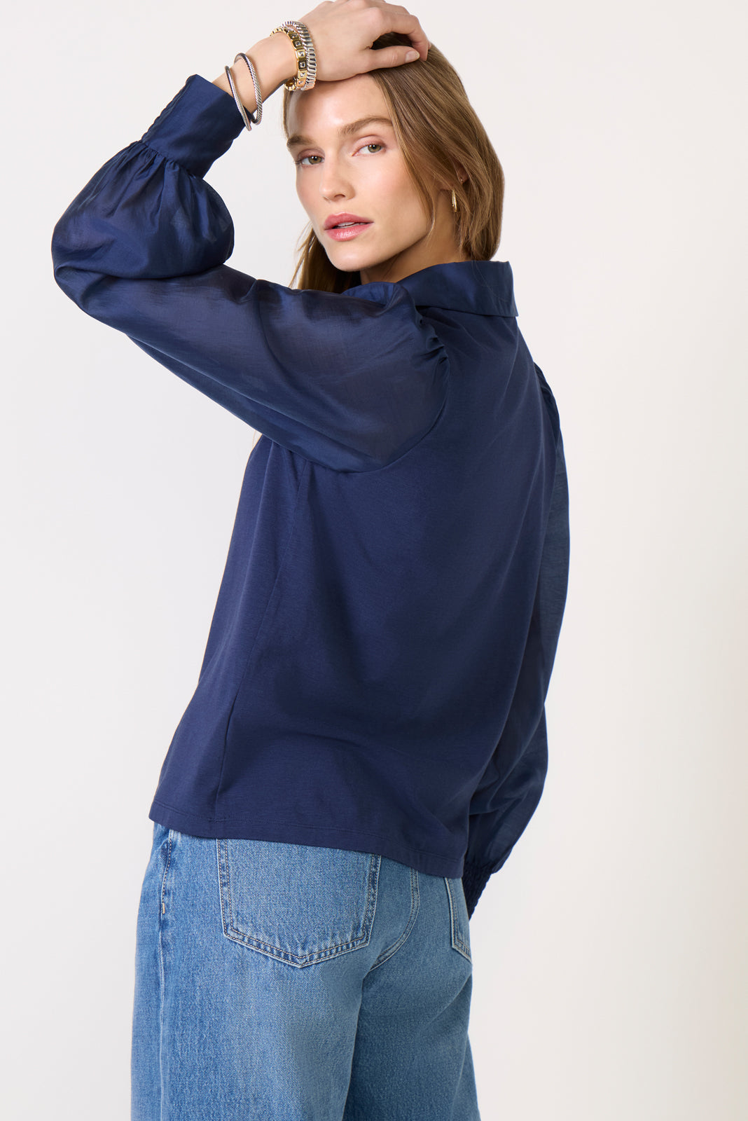 Women's Nelly Sheer Sleeve Top