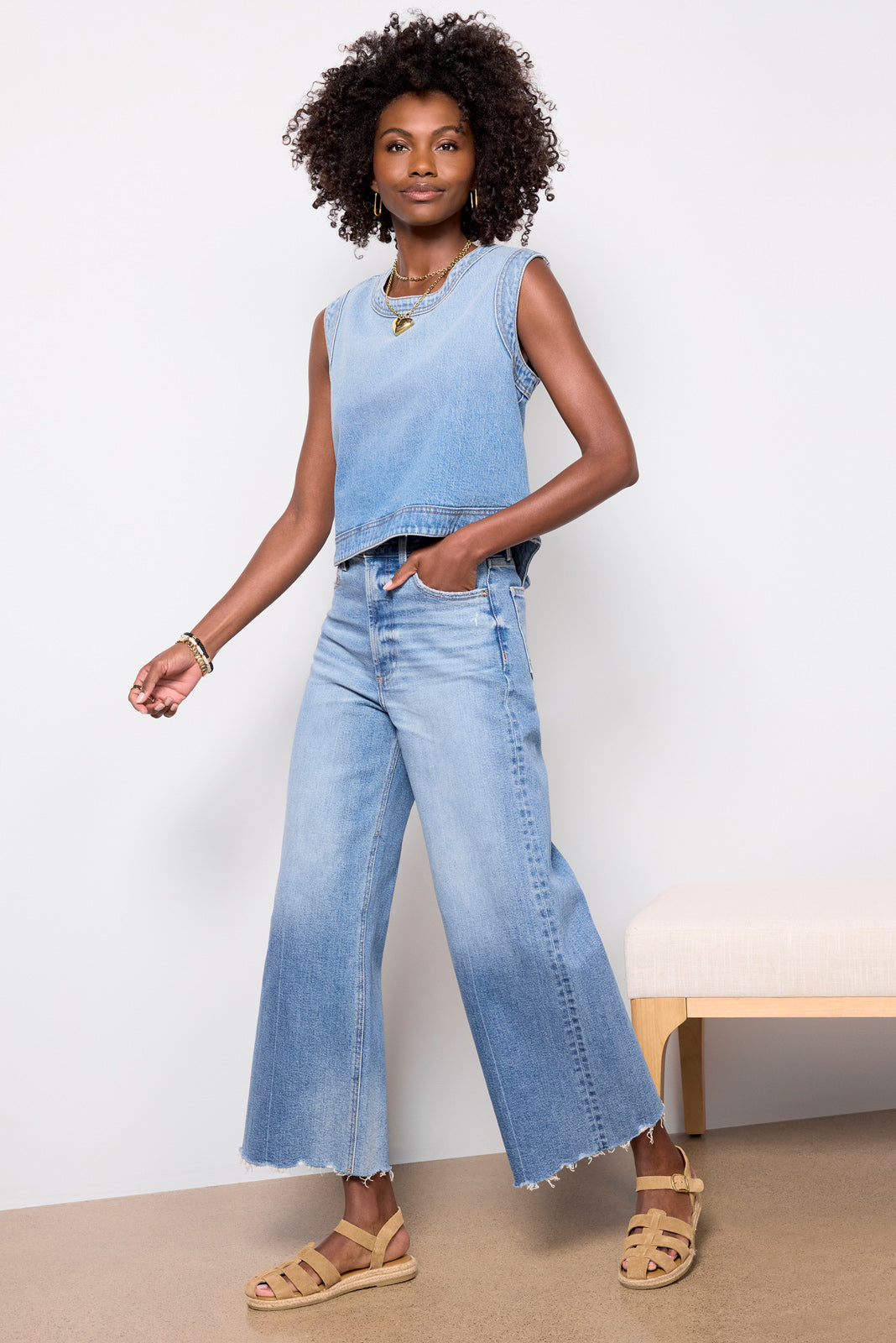 Women's Lainey Denim Shell Top
