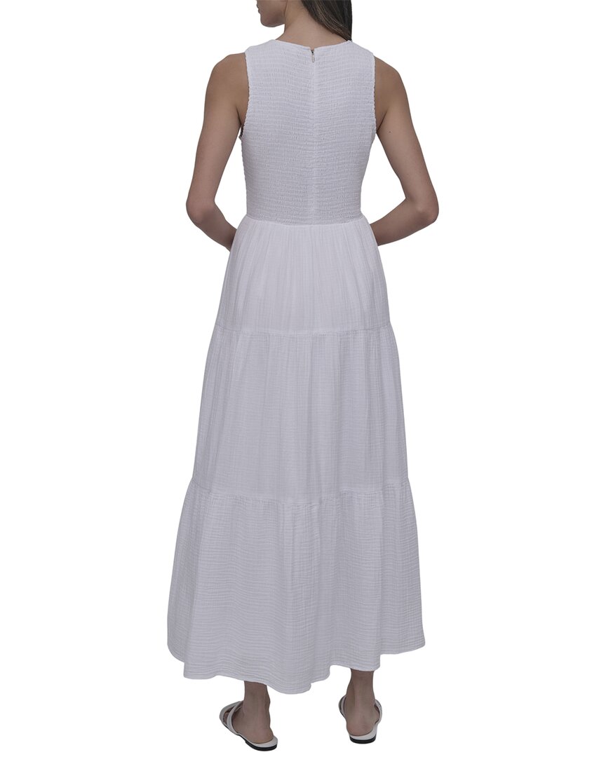DKNY Tiered Smocked Bodice Dress