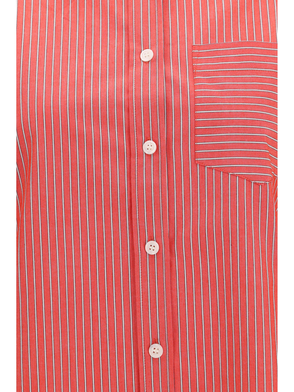 Ganni Women Striped Cotton Shirt With Balloon Sleeves