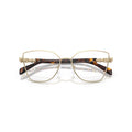 0Mk3090 Geometric Metal Frame Eyeglasses with Tortoiseshell Accents