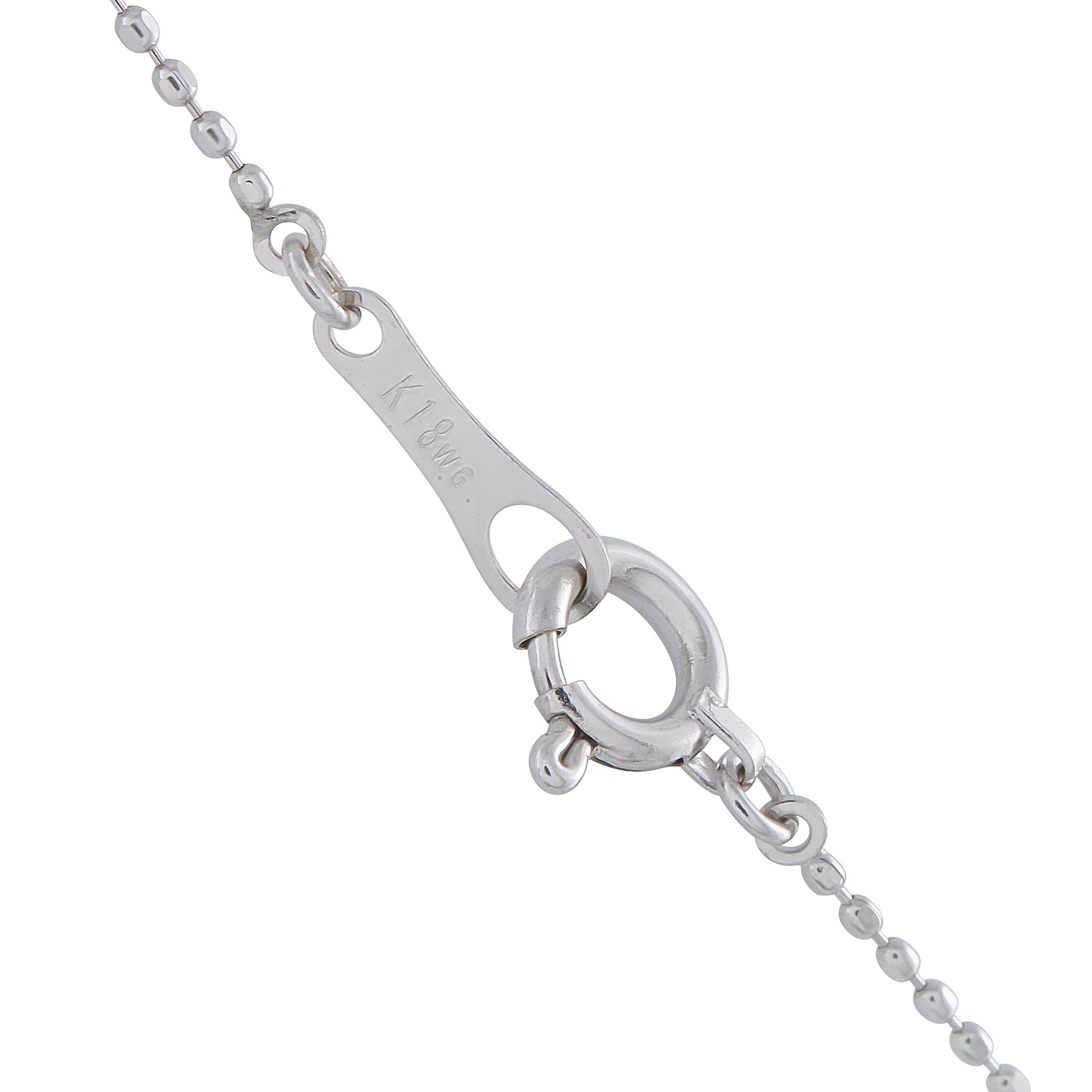 LB Exclusive 18K White Gold 0.10ct Diamond and Sapphire Pendant Necklace MF09-041426