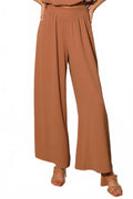 Solid Wide Legged Pants In Mocha