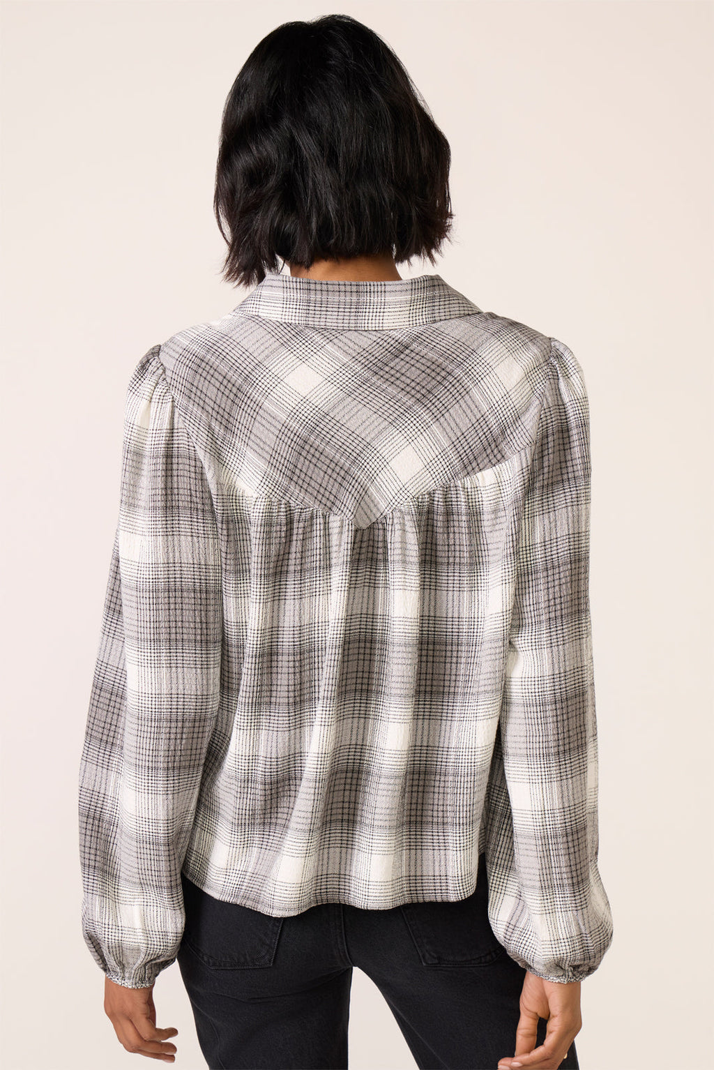 Women's Maleah Pucker Plaid Blouse