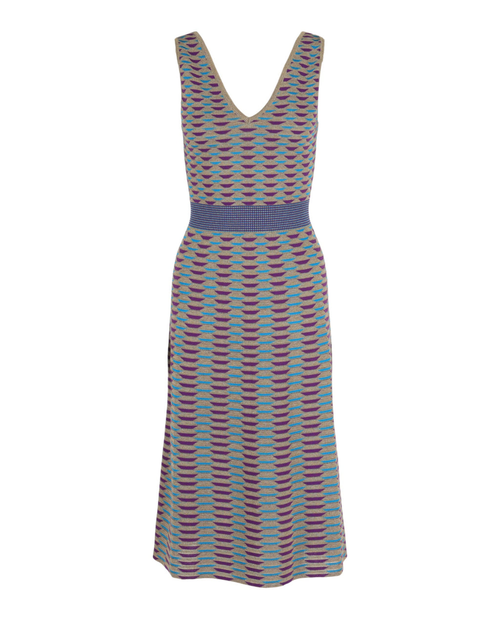 Patterned Lamé Midi Dress