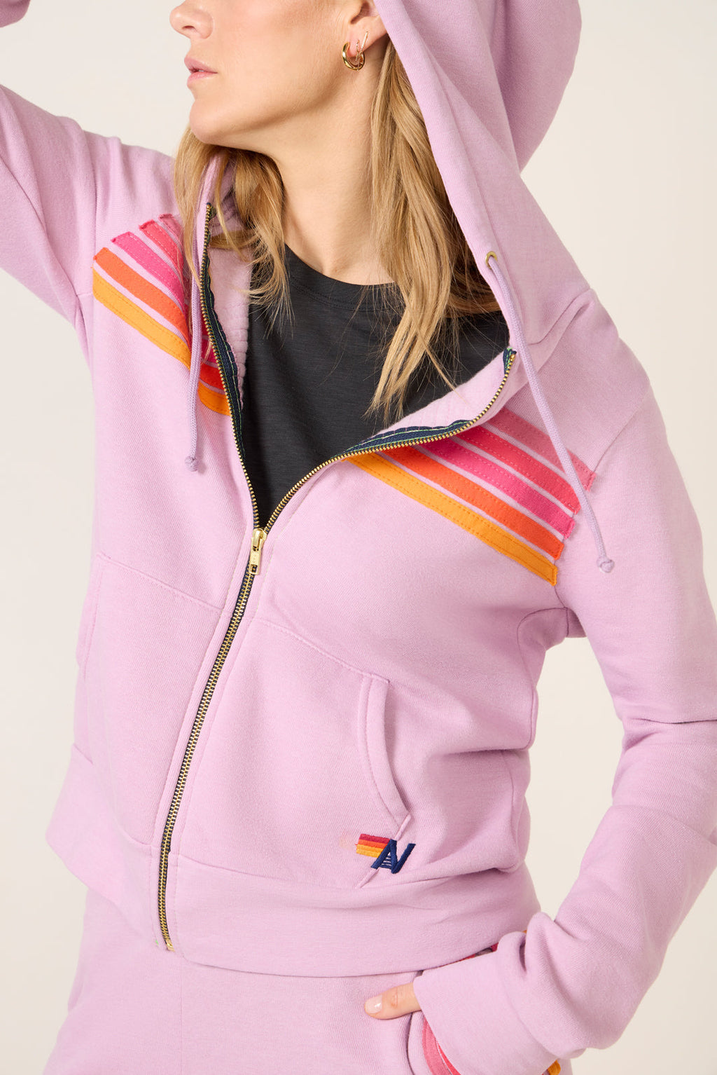 Women's 5 Stripe Zip Hoodie