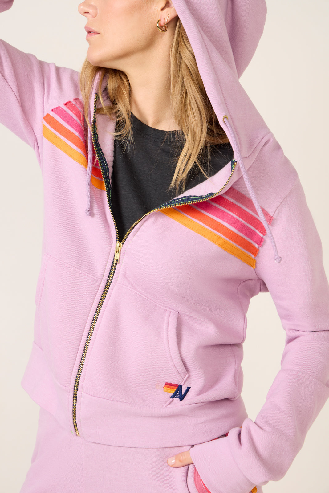 Women's 5 Stripe Zip Hoodie