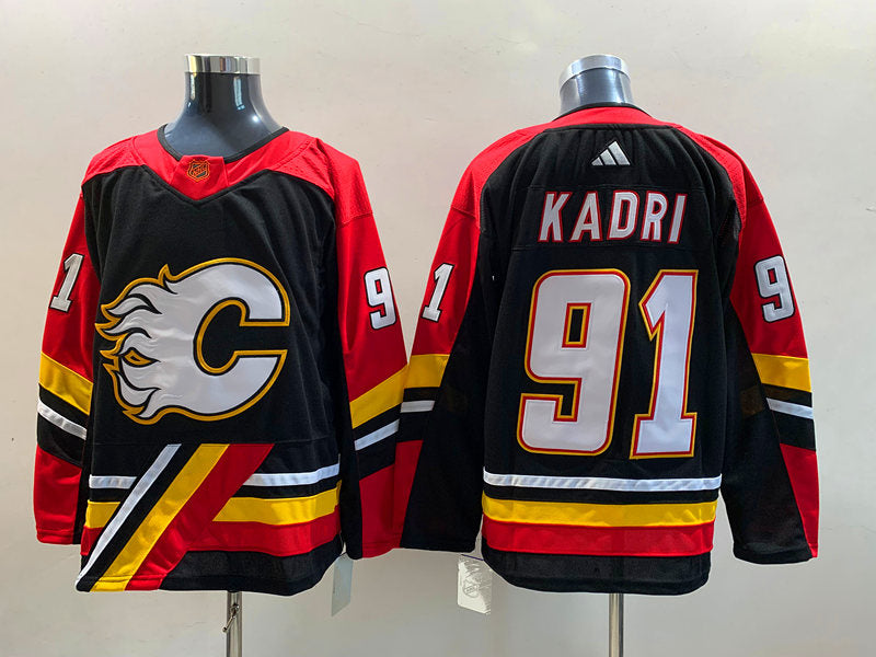 Men's Calgary Flames Nazem Kadri #91 Black Breakaway Player jersey