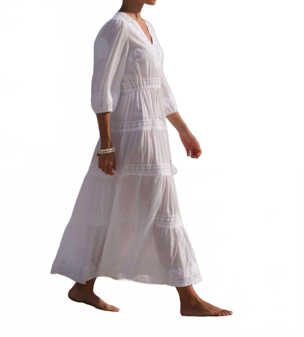 Azul Kaftan Maxi Dress In White
