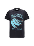 Ganni Women Banana Cotton T-Shirt