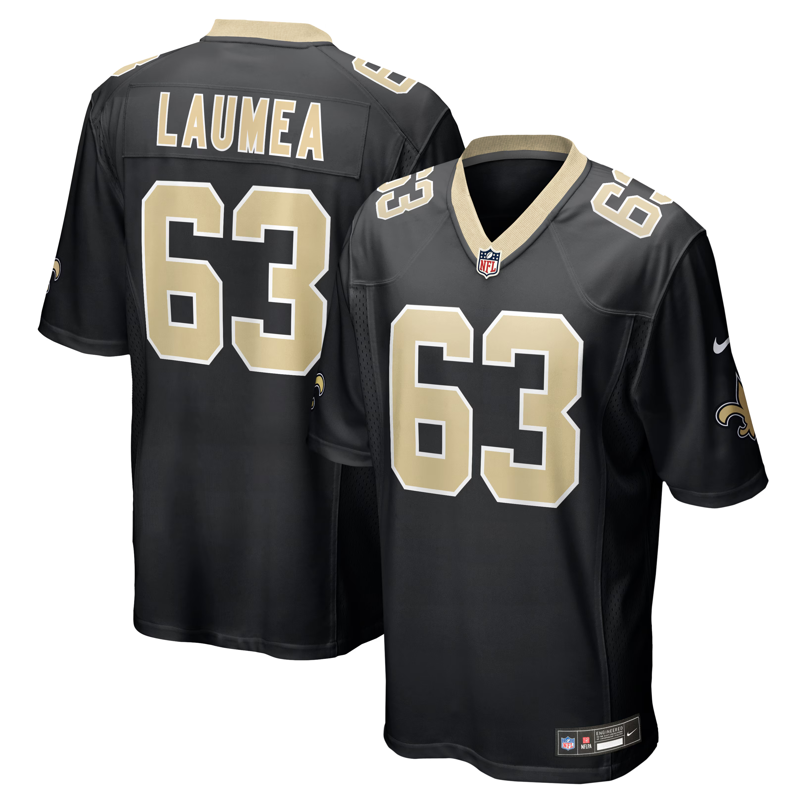 New Orleans Saints Sataoa Laumea Black Team Game Jersey