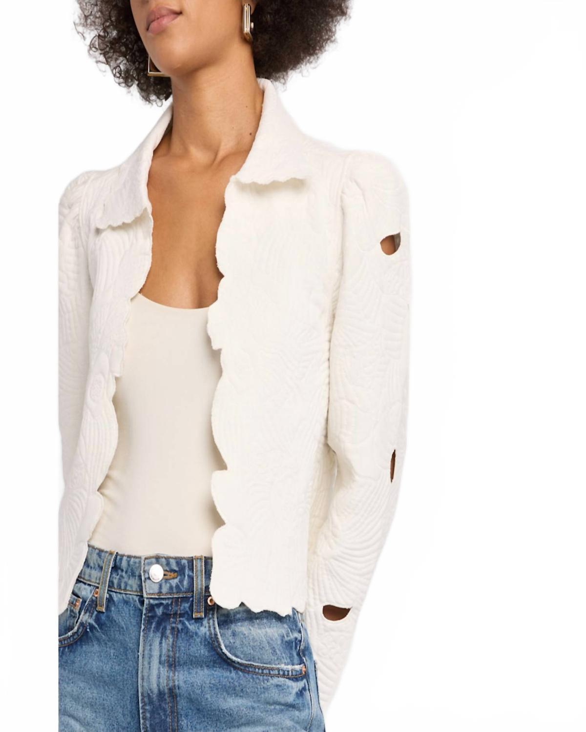 Sylvia Embroidered Jacket In Cream