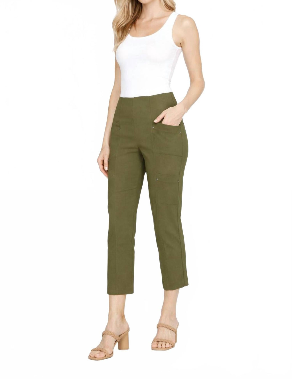 Slant Pocket Trousers In Olive