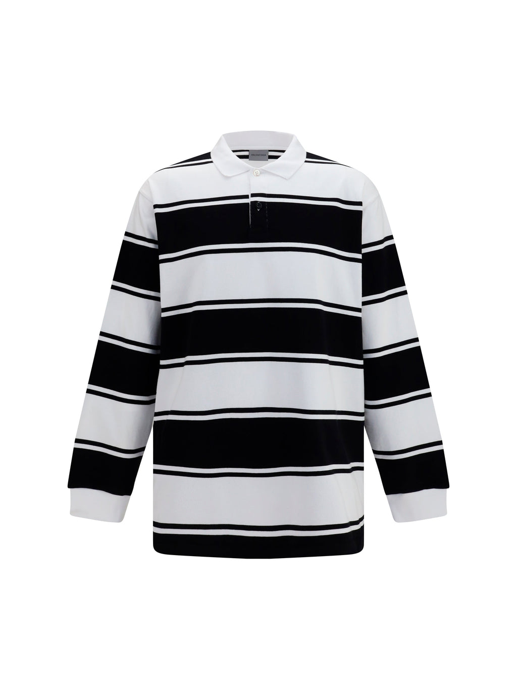 Balenciaga Men Striped Long-Sleeve Polo