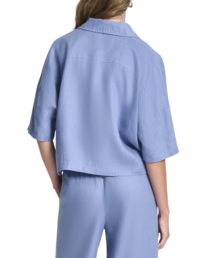 DKNY Convertible Collar Linen Shirt
