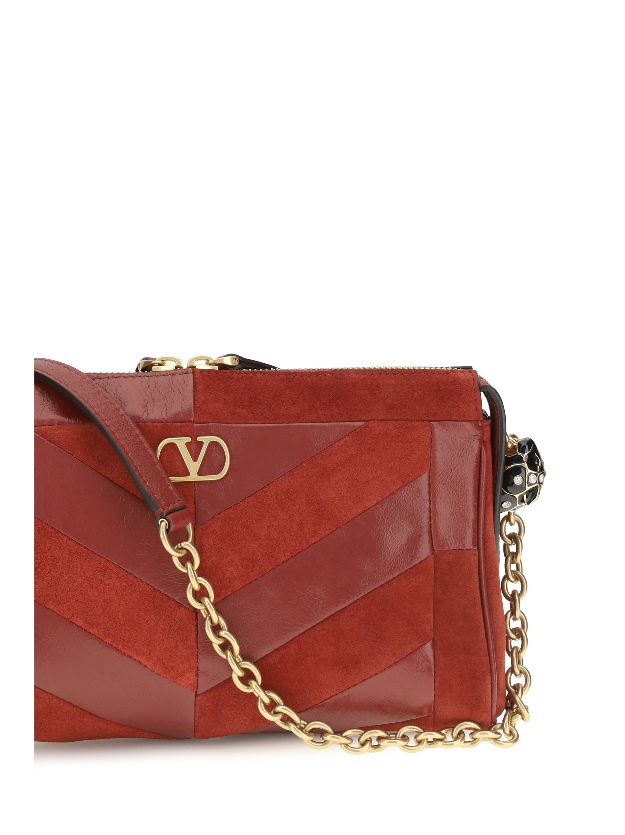 Valentino Garavani Women Panthea Shoulder Bag Chevron Pattern
