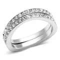 Rhodium Brass Ring with Top Grade Crystal in Clear