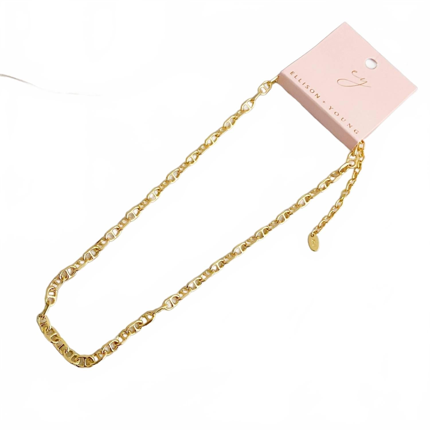 Women's Equestrian Horse Bit Anchor Link Necklace In Gold