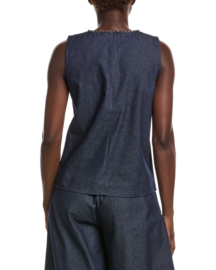 Gracia Chain Embellished Neckline Sleeveless Top