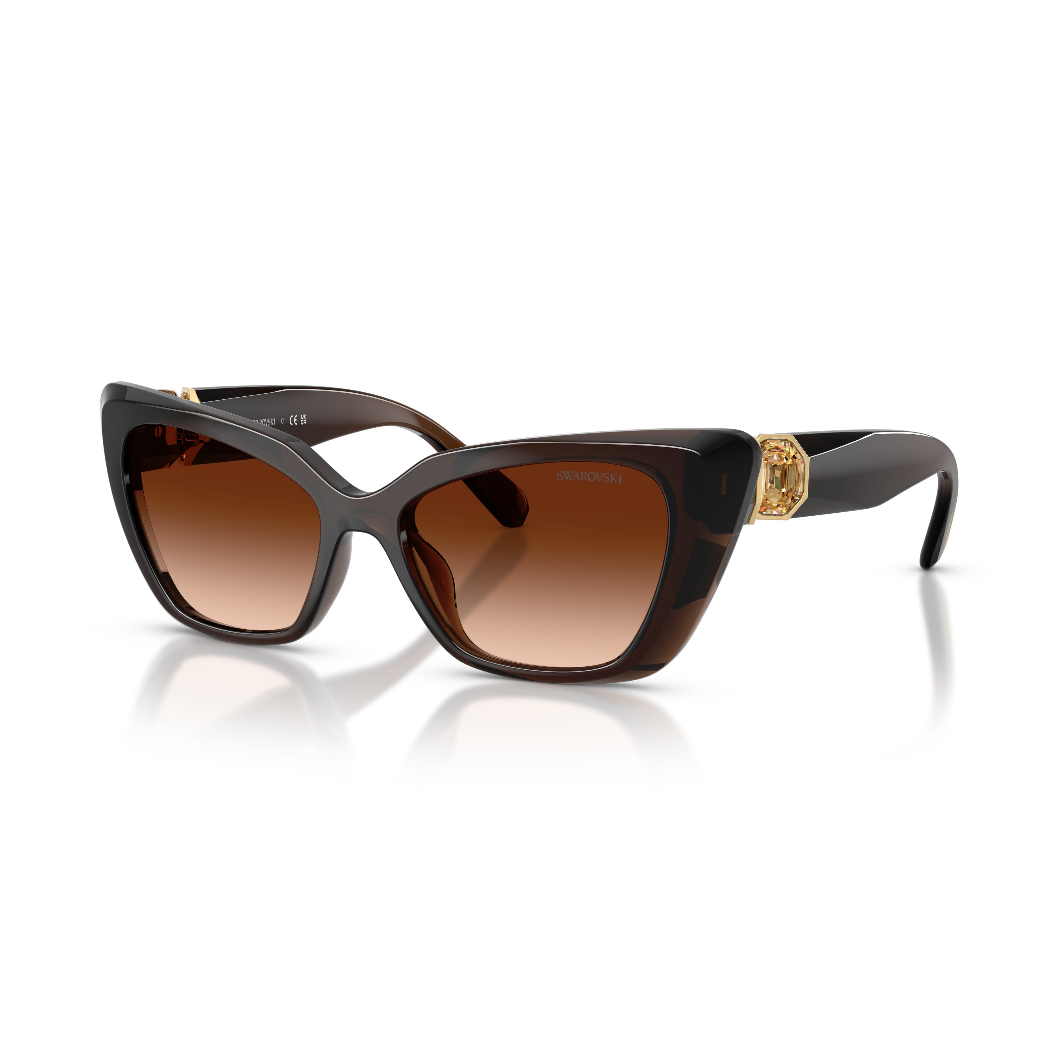 0Sk6047 Bold Cat-Eye Sunglasses with Gradient Lenses