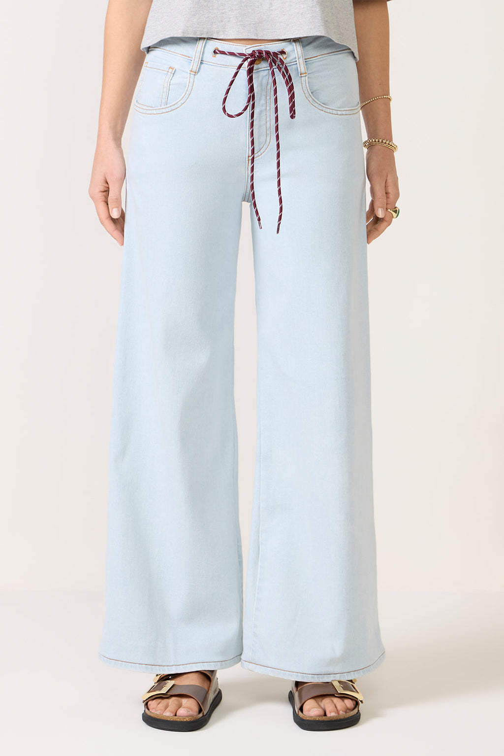 Women's Maya Wide Leg w Tie Waist Jeans